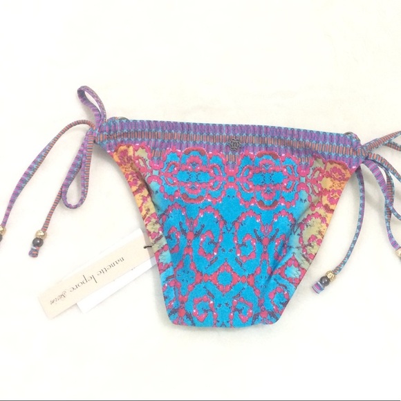🐞 Nanette Lepore Bejeweled Tie Side Bottoms NWT - Picture 4 of 5